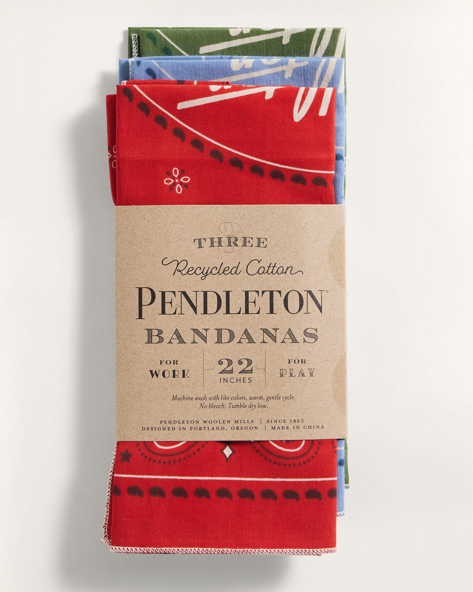 3-pack Bandana, Cowboy, Multicolor-Halstørklæder-Pendleton-Motorious Copenhagen