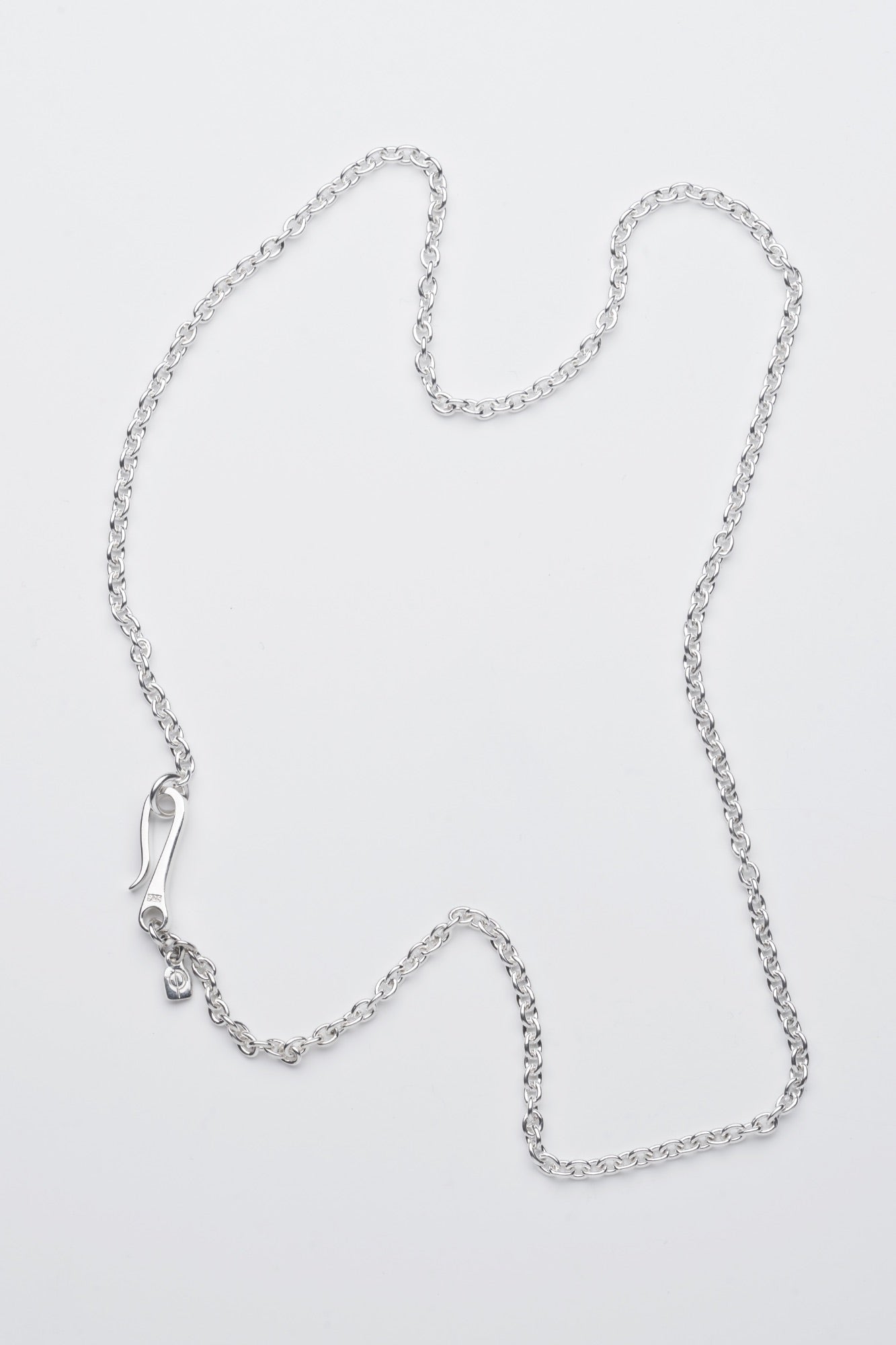 Anchor Chain Hook Necklace, Silver-Ringe og Halskæder-O.P. Jewellery-Motorious Copenhagen