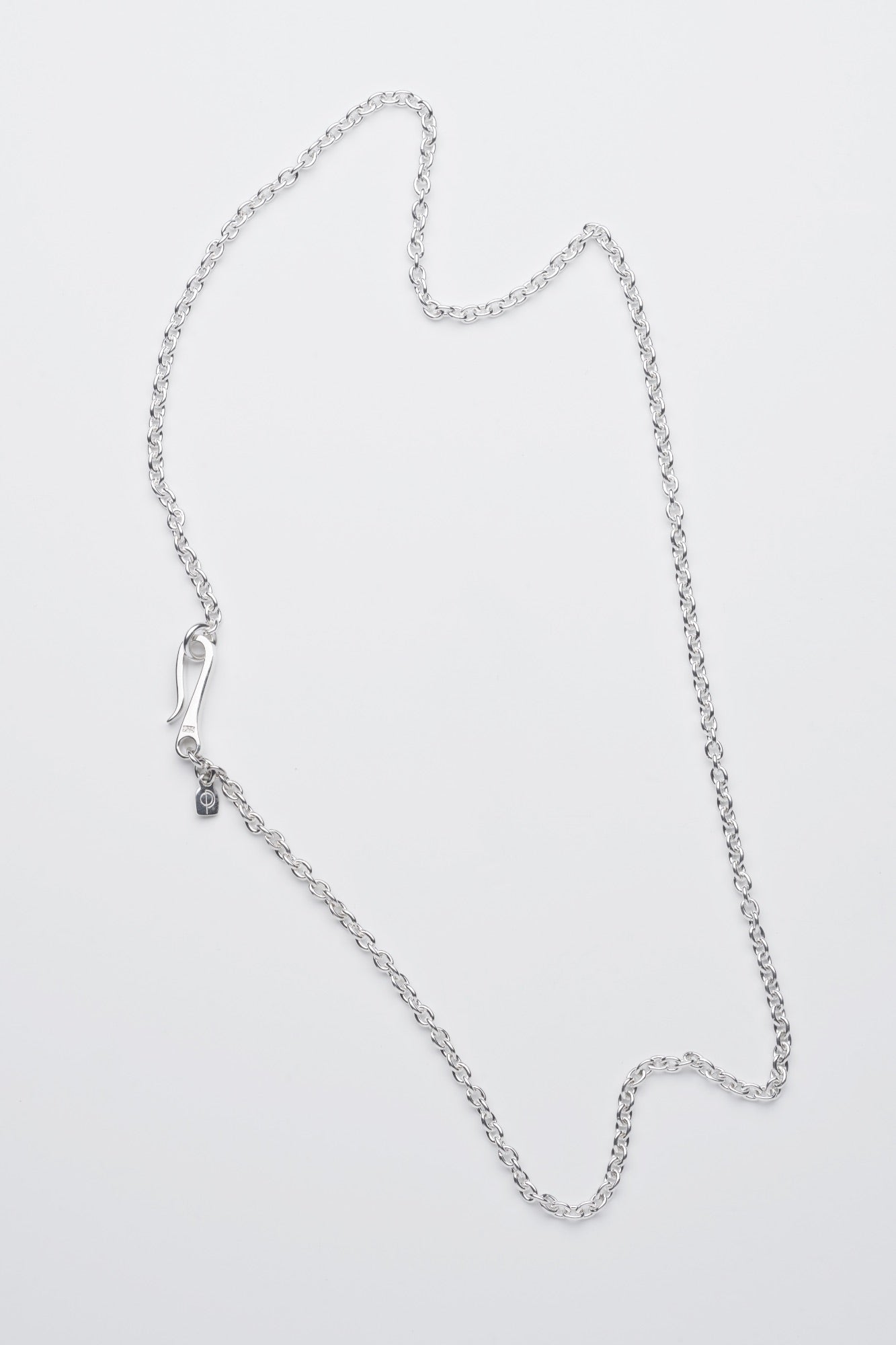 Anchor Chain Hook Necklace, Silver-Ringe og Halskæder-O.P. Jewellery-Motorious Copenhagen