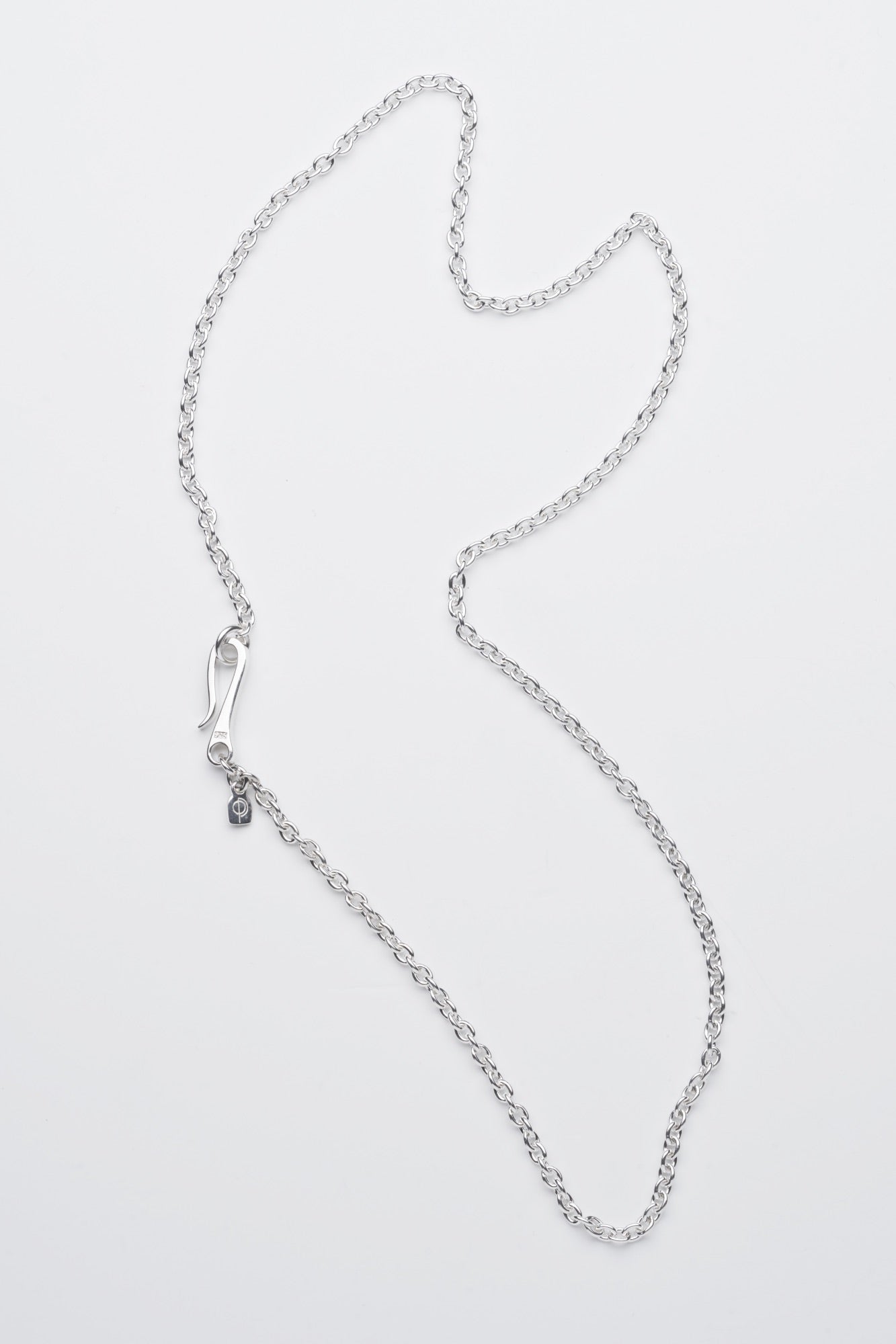 Anchor Chain Hook Necklace, Silver-Ringe og Halskæder-O.P. Jewellery-Motorious Copenhagen