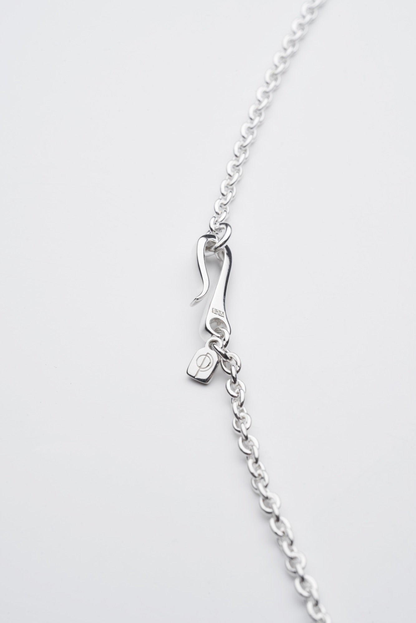 Anchor Chain Hook Necklace, Silver-Ringe og Halskæder-O.P. Jewellery-Motorious Copenhagen