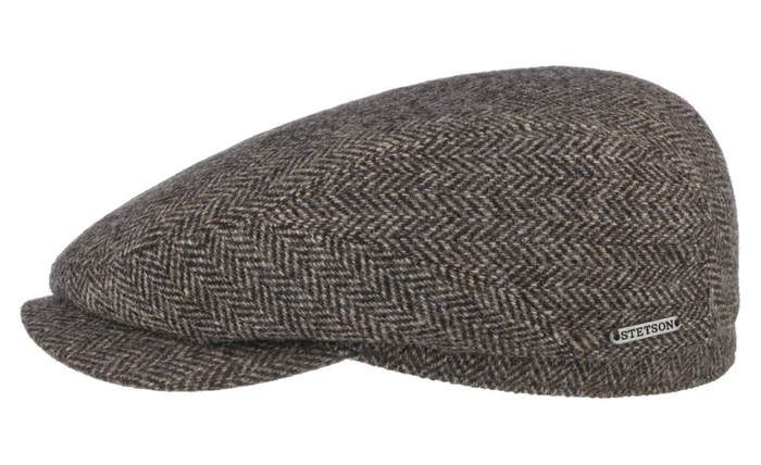 Belfast Classic Wool Flat Cap, Anthracite/Grey Melange-Hatte og Caps-Stetson-Motorious Copenhagen