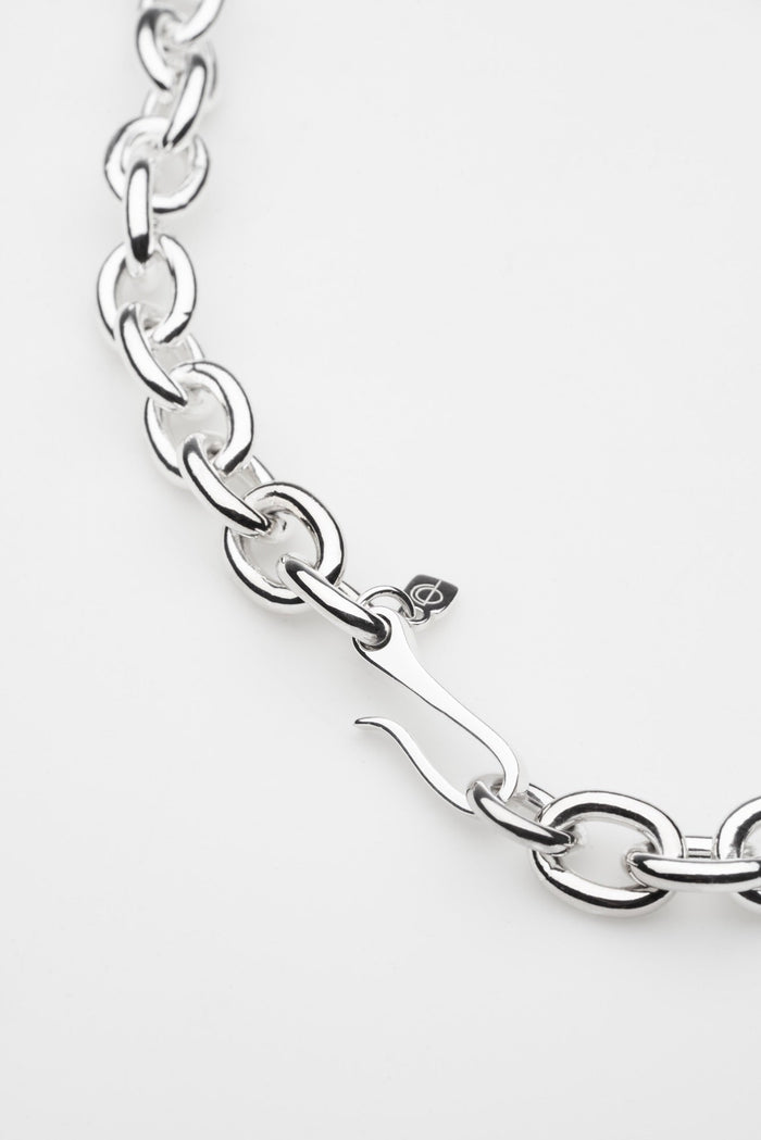 Big Anchor Hook Necklace, Silver-Ringe og Halskæder-O.P. Jewellery-Motorious Copenhagen