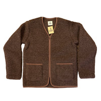 Cardigan Wool Zip, Dark Brown-Sweatshirts-Yoko Wool-Motorious Copenhagen