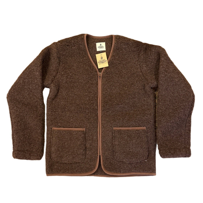 Cardigan Wool Zip, Dark Brown-Sweatshirts-Yoko Wool-Motorious Copenhagen