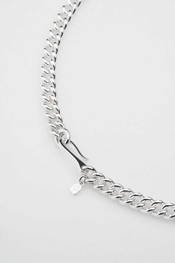 Chunky Hook Necklace, Silver-Ringe og Halskæder-O.P. Jewellery-Motorious Copenhagen