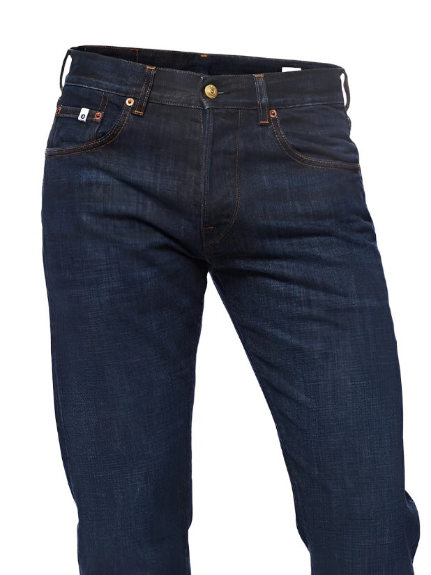 Dark Washed Denim Jeans, Indigo Blue-Bukser-Dunville-Motorious Copenhagen