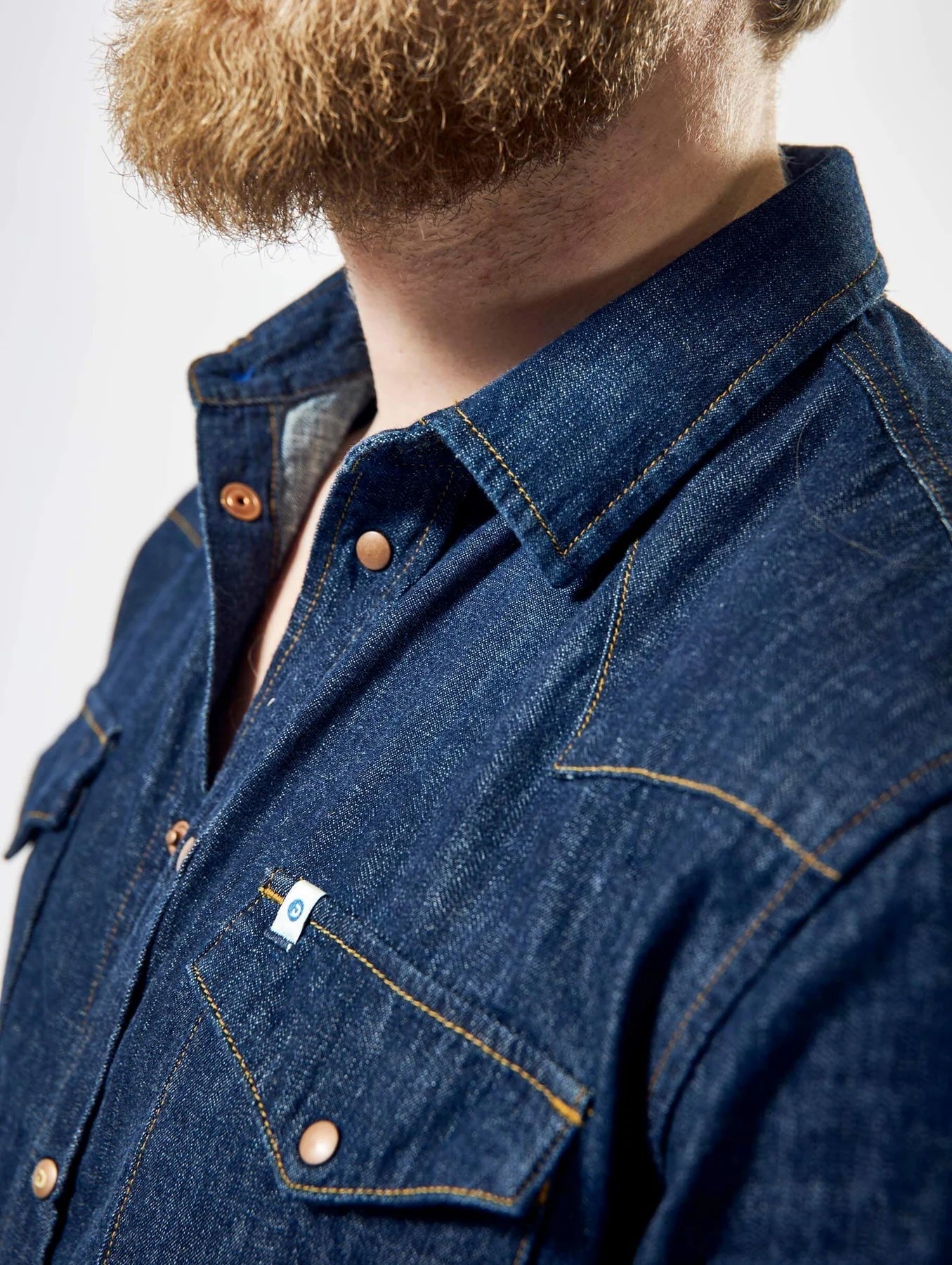 Denim Shirt, Indigo Blue-Skjorter-Dunville-Motorious Copenhagen