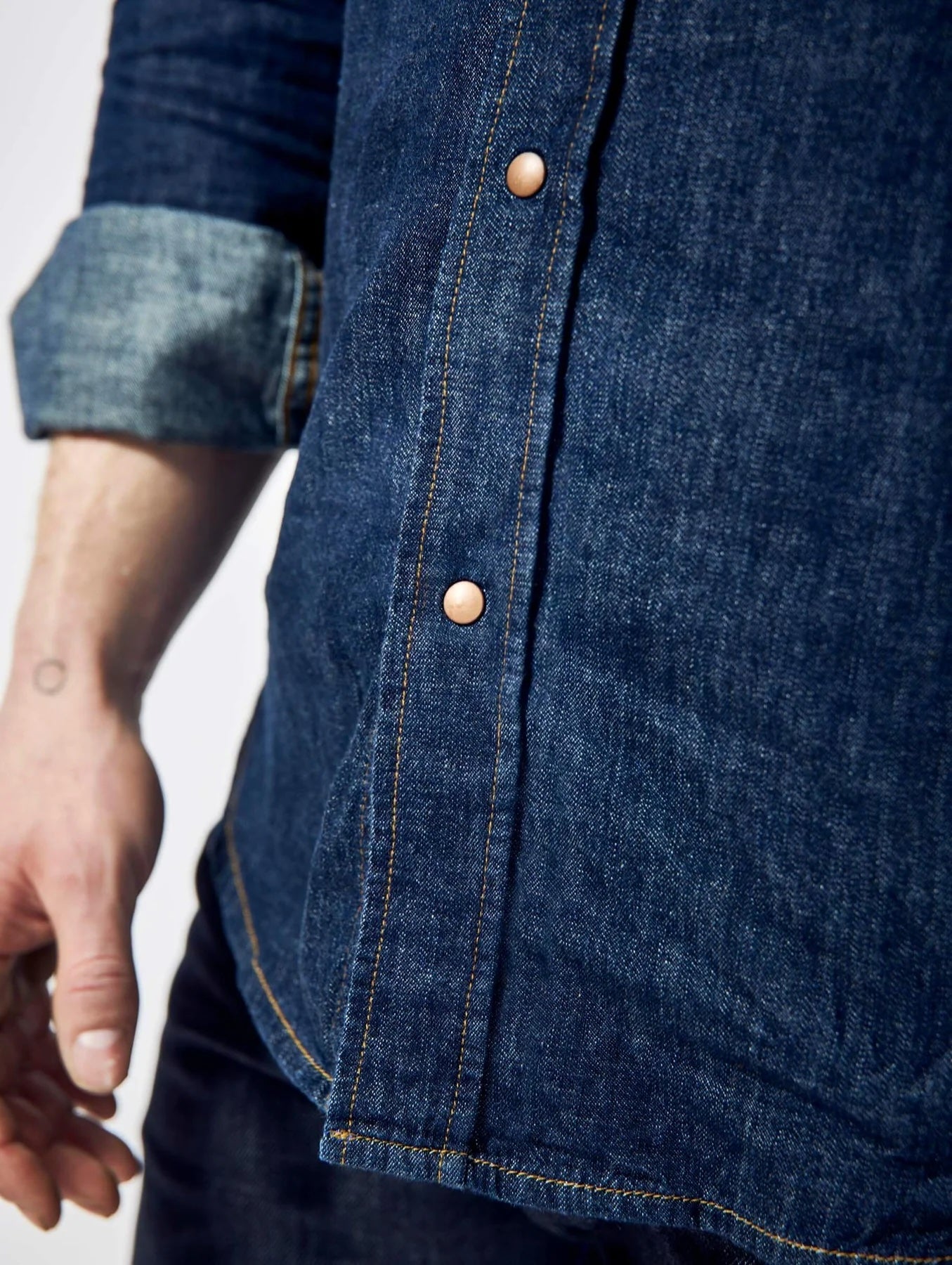 Denim Shirt, Indigo Blue-Skjorter-Dunville-Motorious Copenhagen