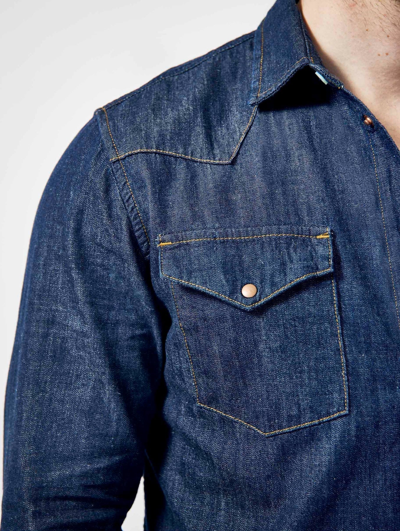 Denim Shirt, Indigo Blue-Skjorter-Dunville-Motorious Copenhagen