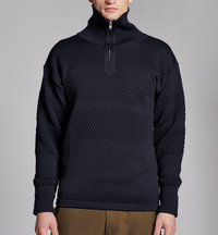 FISHERMAN Short Zip, Navy Blue-Sweatshirts-SNS Herning-Motorious Copenhagen