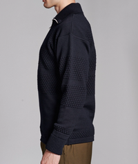 FISHERMAN Short Zip, Navy Blue-Sweatshirts-SNS Herning-Motorious Copenhagen