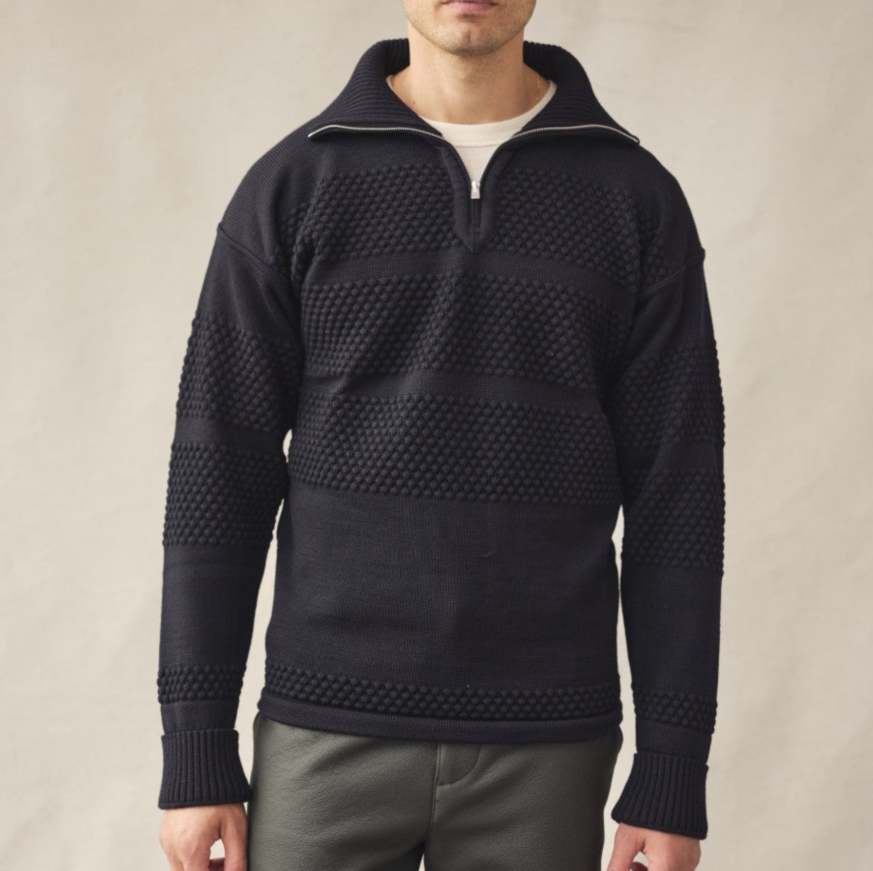 FISHERMAN Short Zip, Navy Blue-Sweatshirts-SNS Herning-Motorious Copenhagen