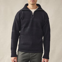 FISHERMAN Short Zip, Navy Blue-Sweatshirts-SNS Herning-Motorious Copenhagen