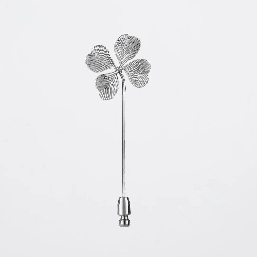 Four Clover Pin, Silver