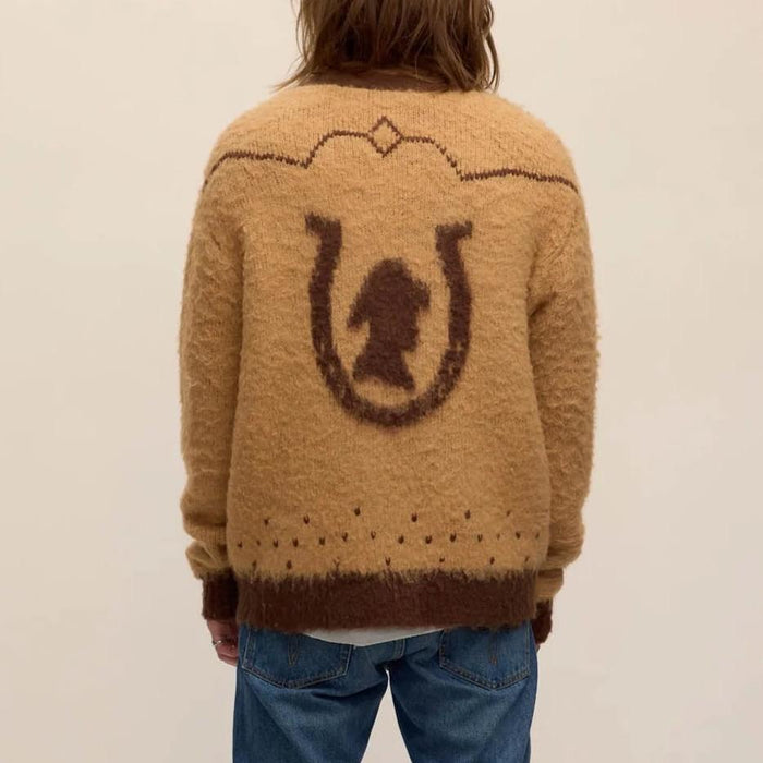 Fuzzy logo knit cardigan,-Sweatshirts-Sneum-Motorious Copenhagen