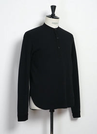 Herman, Long Sleeve Henley, Black-T-shirts-Hansen Garments-Motorious Copenhagen