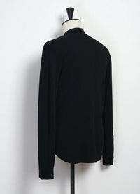 Herman, Long Sleeve Henley, Black-T-shirts-Hansen Garments-Motorious Copenhagen