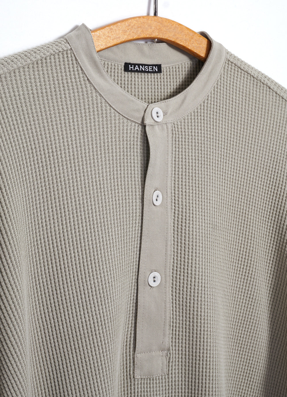 Hermann, Long Sleeve Henley, Sand-T-shirts-Hansen Garments-Motorious Copenhagen