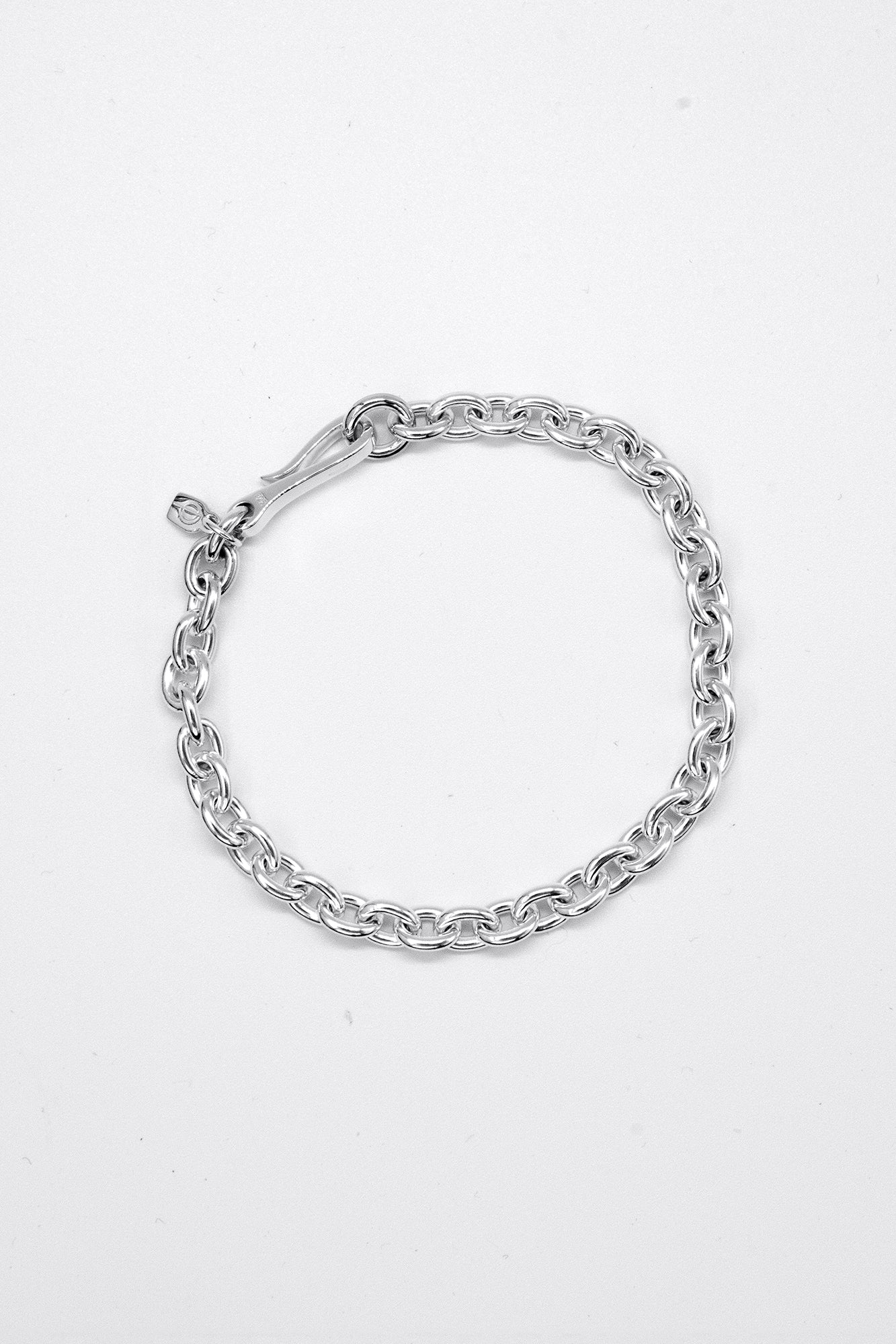 Mid Anchor Chain Hook Bracelet, Silver-Ringe og Halskæder-O.P. Jewellery-Motorious Copenhagen