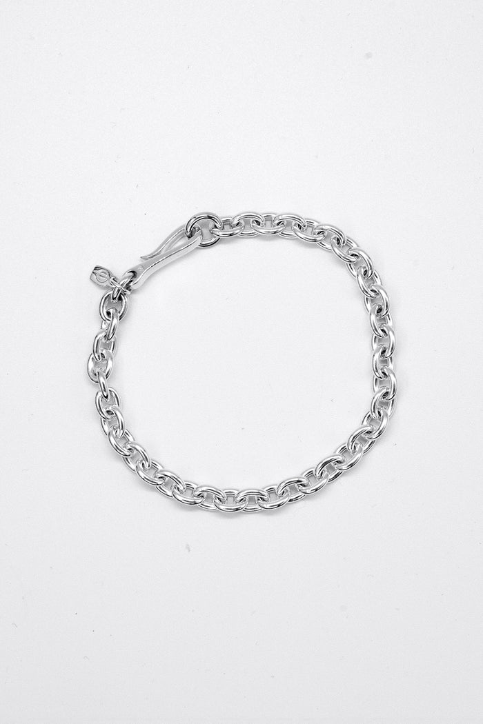 Mid Anchor Chain Hook Bracelet, Silver-Ringe og Halskæder-O.P. Jewellery-Motorious Copenhagen