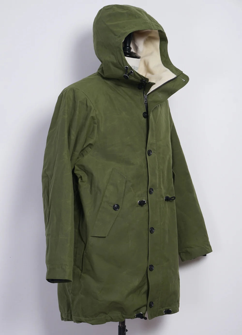 Rasmus, Waxed Parka With Zipper, Fresh Olive-Jakker-Hansen Garments-Motorious Copenhagen