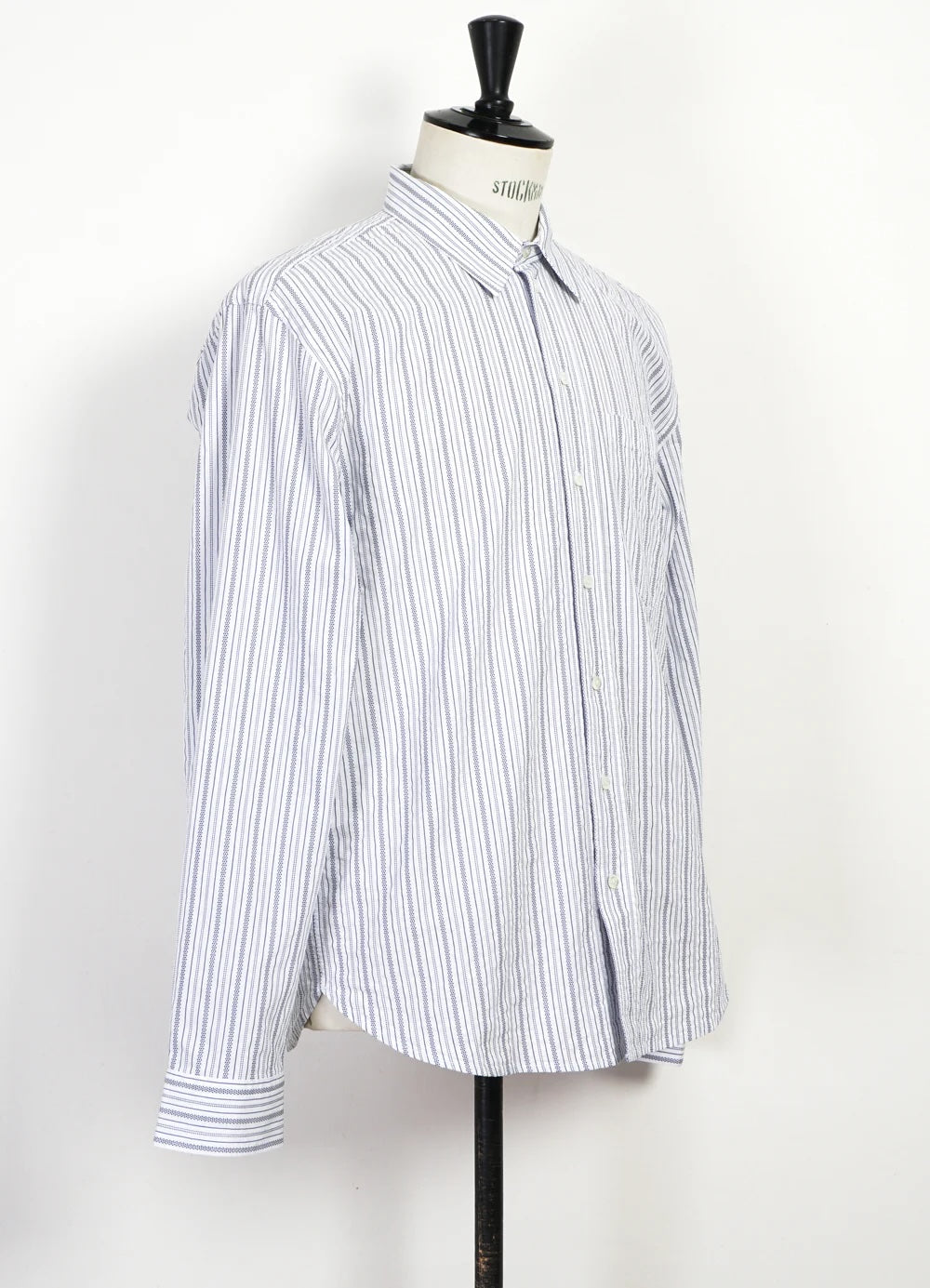 Raymond, Relaxed Classic Striped Shirt, Agadir Blue-Skjorter-Hansen Garments-Motorious Copenhagen