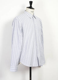 Raymond, Relaxed Classic Striped Shirt, Agadir Blue-Skjorter-Hansen Garments-Motorious Copenhagen