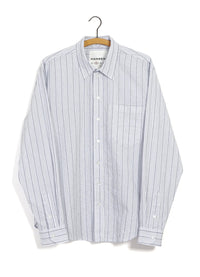 Raymond, Relaxed Classic Striped Shirt, Agadir Blue-Skjorter-Hansen Garments-Motorious Copenhagen