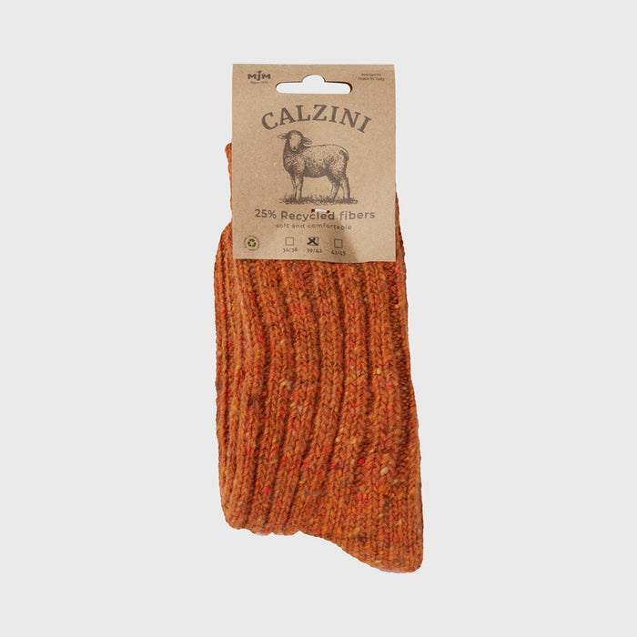 Rib Soft Socks, Wool mix, Orange-Sokker-MJM-Motorious Copenhagen