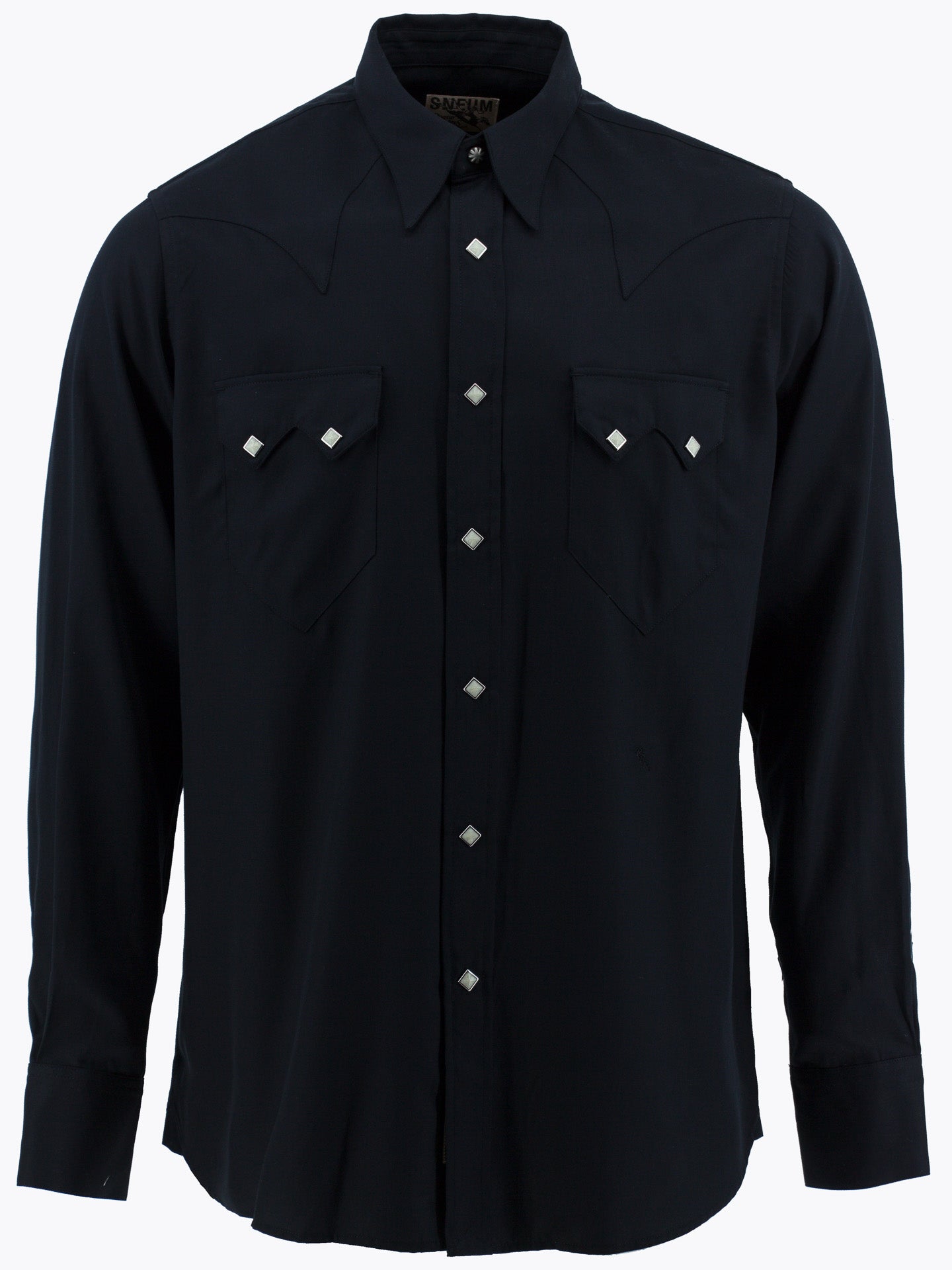 Sawtooth Western Shirt, Tencel, Solid Black-Skjorter-Sneum-Motorious Copenhagen