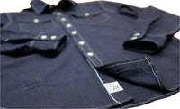 Selvedge Denim Shirt, Indigo Blue-Skjorter-Hen's Teeth-Motorious Copenhagen