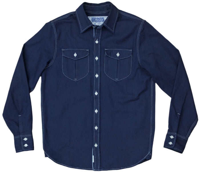 Selvedge Denim Shirt, Indigo Blue-Skjorter-Hen's Teeth-Motorious Copenhagen