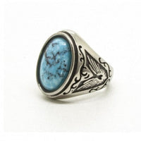 Signet Ring, Kingman Turquoise-Ringe og Halskæder-Black Pearl Creations-Motorious Copenhagen