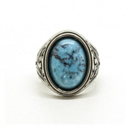 Signet Ring, Kingman Turquoise-Ringe og Halskæder-Black Pearl Creations-Motorious Copenhagen