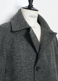 Sigurd, Long Lined Wool Coat, Grey Tweed-Jakker-Hansen Garments-Motorious Copenhagen