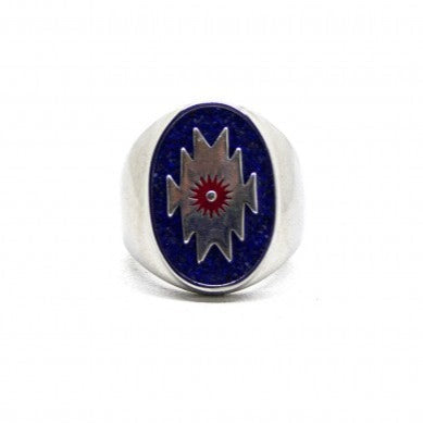 Southwestern Signet Ring, Lapis Lazuli-Ringe og Halskæder-Black Pearl Creations-Motorious Copenhagen