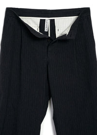 Sune, Pleated Wide Cut Trousers, Black Pin-Bukser-Hansen Garments-Motorious Copenhagen