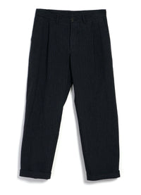 Sune, Pleated Wide Cut Trousers, Black Pin-Bukser-Hansen Garments-Motorious Copenhagen