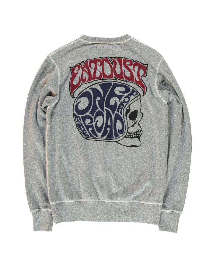 Sweatshirt Skull, Organic Fleece, Grey Melange-Sweatshirts-Eat Dust-Motorious Copenhagen