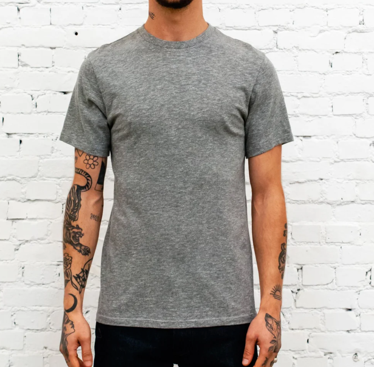 T-Shirt Skull, Heather Grey-T-shirts-Eat Dust-Motorious Copenhagen