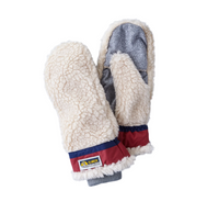 Teddy Flip Mitten, Wool Pile, Conductive, Beige/Wine-Handsker-Elmer by Swany-Motorious Copenhagen