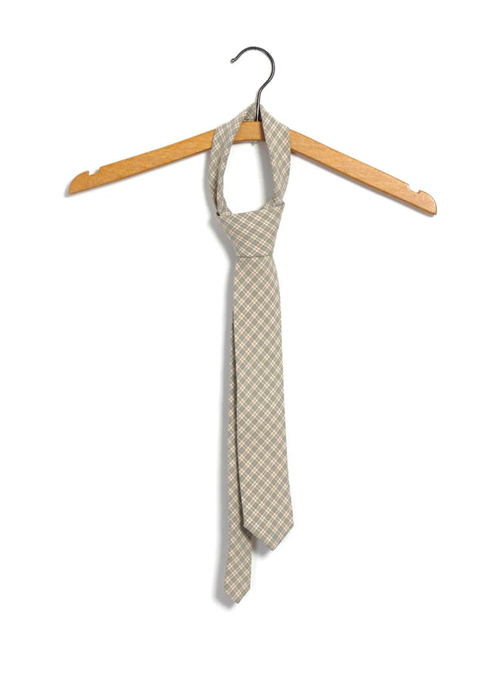 Tie, Olive Checks-Skjorter-Hansen Garments-Motorious Copenhagen