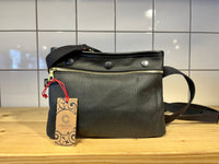 Vintage Canvas Sacocht Shoulder Bag, Waxed, Black-Tasker-Croots England-Motorious Copenhagen