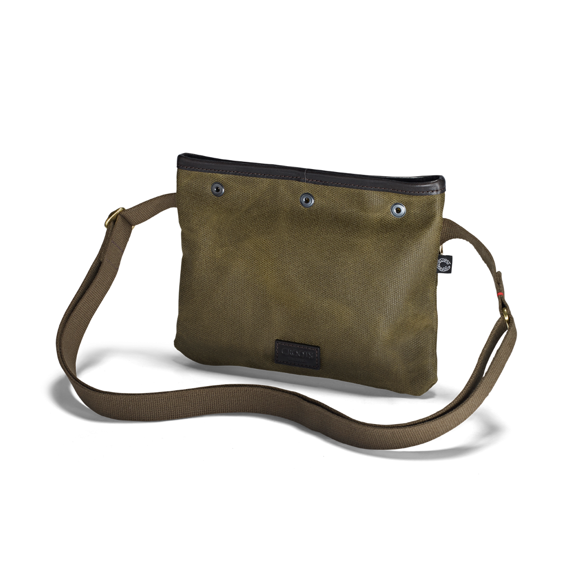 Vintage Canvas Sacocht Shoulder Bag, Waxed, Olive-Tasker-Croots England-Motorious Copenhagen