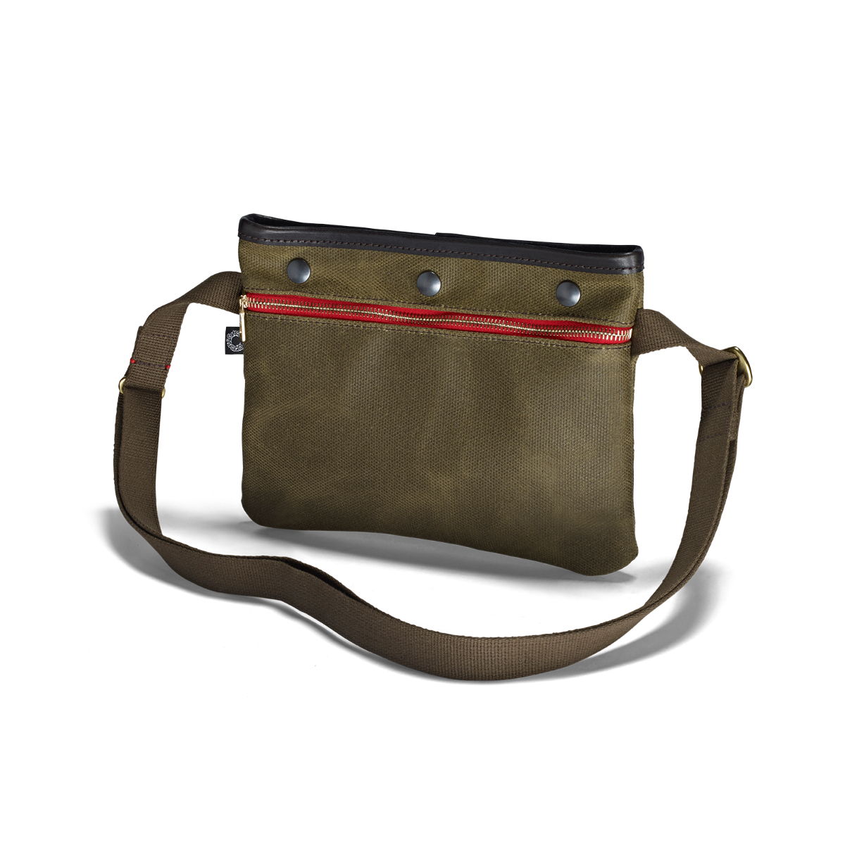 Vintage Canvas Sacocht Shoulder Bag, Waxed, Olive-Tasker-Croots England-Motorious Copenhagen