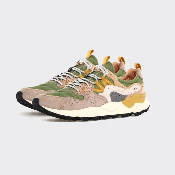 Yamano 3 Man Sneakers, Light Brown / Military Green-Sko og støvler-Flower Mountain-Motorious Copenhagen