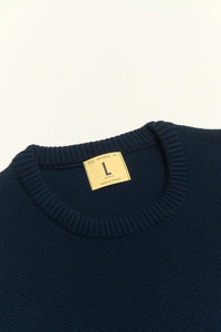 Youri Spring Sweater, Marine-Sweatshirts-Nitto Knitwear-Motorious Copenhagen